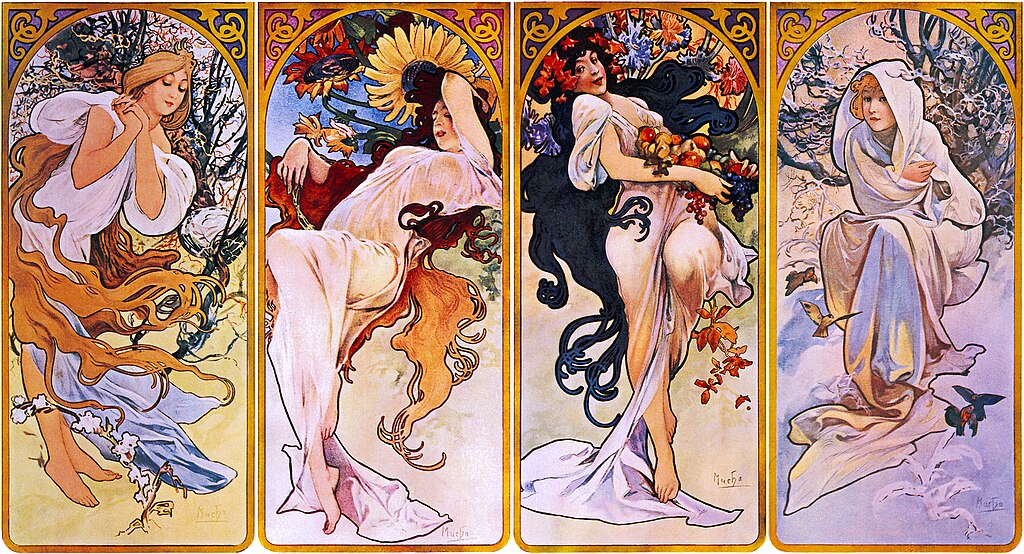 Four Seasons by Alfons Mucha, circa 1897