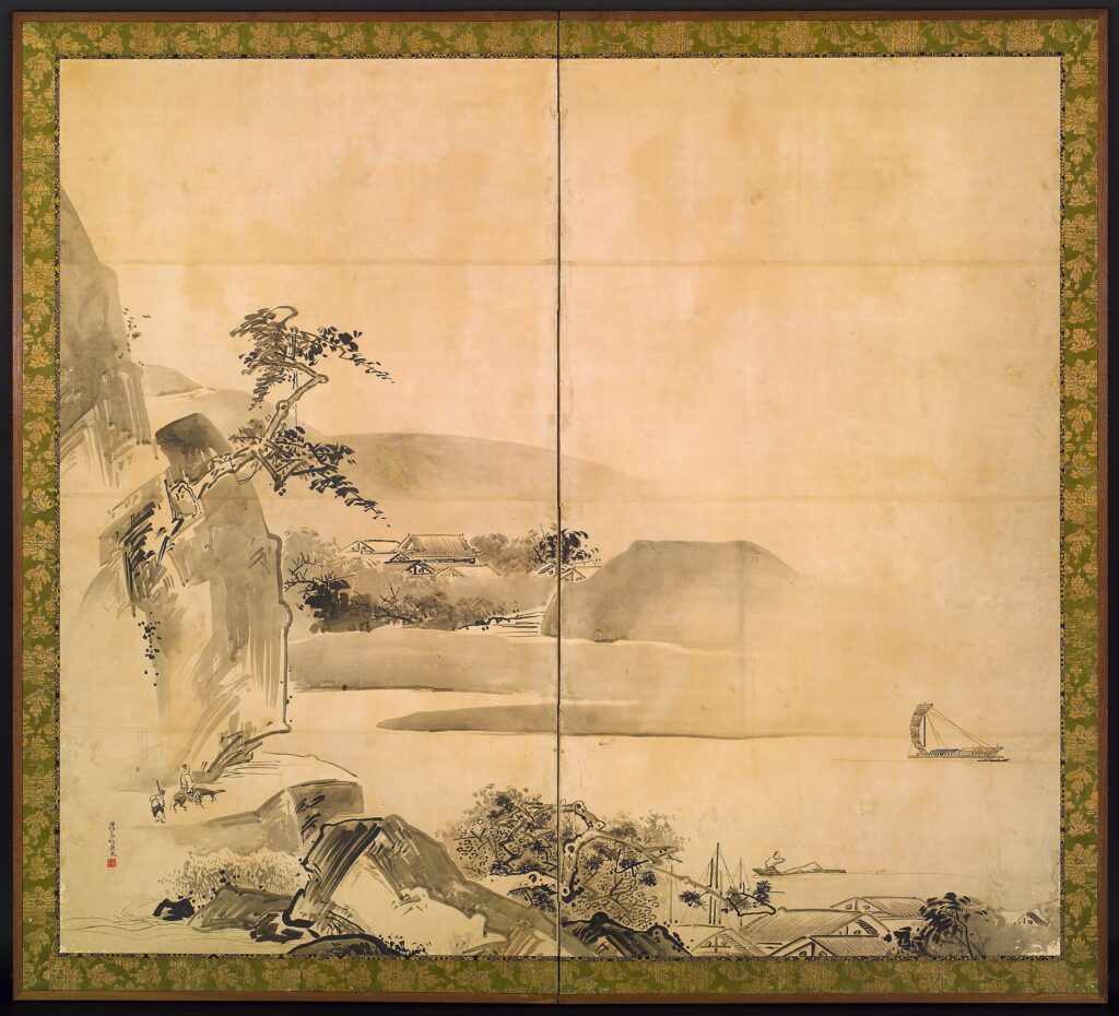 渡辺始興 山水屏風図 18世紀前半　The Met Collection